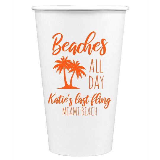 Beaches All Day Paper Coffee Cups